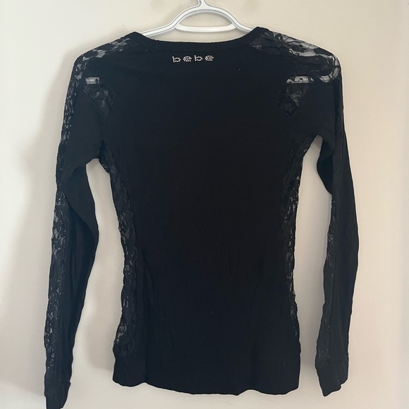 Bebe Black Lace V-Neck - 9/10 Condition - Picture 2 of 2
